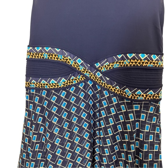 Diane Von Furstenberg Rosalie Midnight Viscose and Silk Pleated Midi Dress sz 14 - Picture 4 of 16